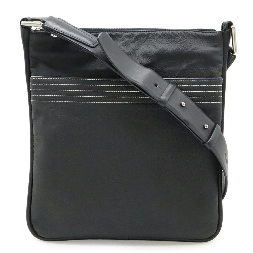 Loewe Repeat Anagram Crossbody Bag Leather Black White